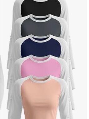 Women's Raglan Sleeve Crewneck Top - Multi Color Pack